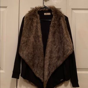 Hollister fur cardigan